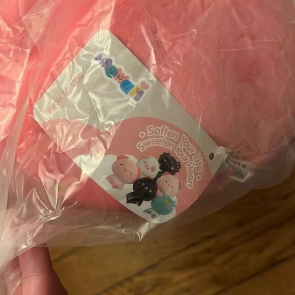 Mewaii Mushroom Family 14” Strawberry Axolotl Pink Kawaii Plush - Picture 5 of 5